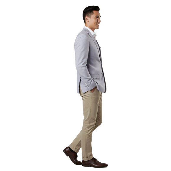 Men's Textured Blue Lavender Blazer Jacket by Tazio - Picture 3 of 8